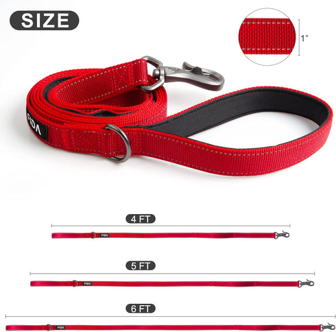 Fida 6 FT Heavy Duty Dog Leash with 2 Comfortable Padded Handles, Traffic Handle & Advanced Easy Snap Hook, Reflective Walking Lead for Large, Med...