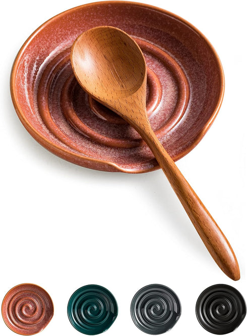 Spoon Holder, Ceramic Spoon Rest for Stove Top, Large Spoon Holder for Spatula, Coffee Spoon, Spoon Cradle, Farmhouse Cooking and Coffee Spoon Res...