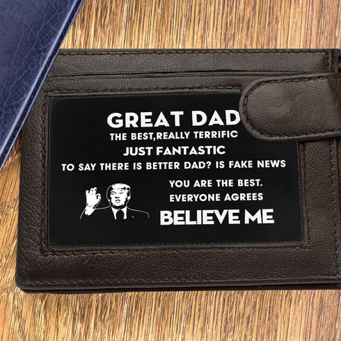 Father's Day Gifts, Gifts for Dad from Daughter Son, Thank You Dad Gifts for Birthday, Personalized Engraved Metal Wallet Card Insert Presents for...