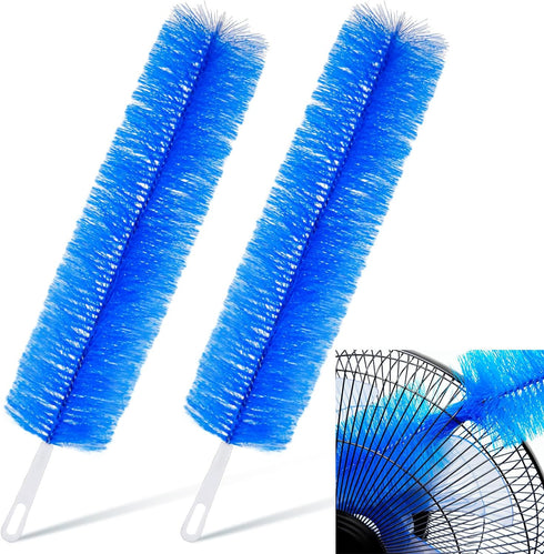 2 Pcs Cobweb Duster Bendable Fan Duster Plastic Dust Cleaner Microfiber Head Washable Ceiling Brush Reusable Dirt Remover for Stand Fan Air Condit...