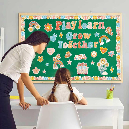 Boho Bulletin Board Decorations Groovy Retro Classroom Decor Borders Affirmation Station Bulletin Board Set Mindset Decoration Inspirational Accen...