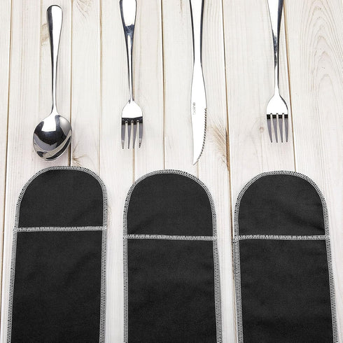 Weewooday 12 Pieces Silver Storage Bags Flatware Storage Silverware Storage Box Black Velvet Cloth Flatware Organizers Anti Tarnish Silverware Sle...