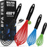 Walfos Whisk,Whisks for Cooking Non Scratch.Silicone Whisk Set of 4 Kitchen Wisk-11in Flat wisk and 7+9+11in Balloon Whisk.Nice for Mixing,Whiskin...
