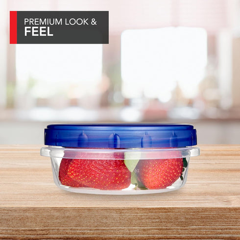 Stock Your Home 8oz Plastic Containers with Twist Top Lids (4 Pack), 1 Cup Small Freezer Containers for Leftover Food, Airtight Reusable Soup Cont...
