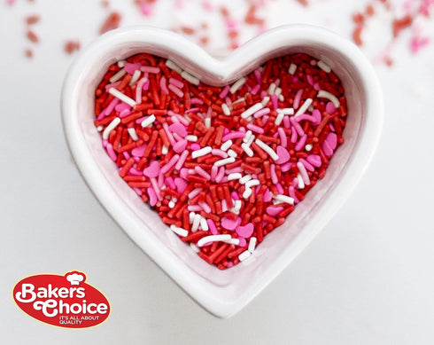 Bakers Choice Red Sprinkles for Baking - Jimmies Sprinkles for Ice Cream Toppings - Dairy Free, Kosher 2.8 oz....