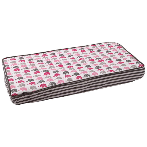 Bacati - Elephants Pink/grey Elephants Mini Changing Pad Cover...