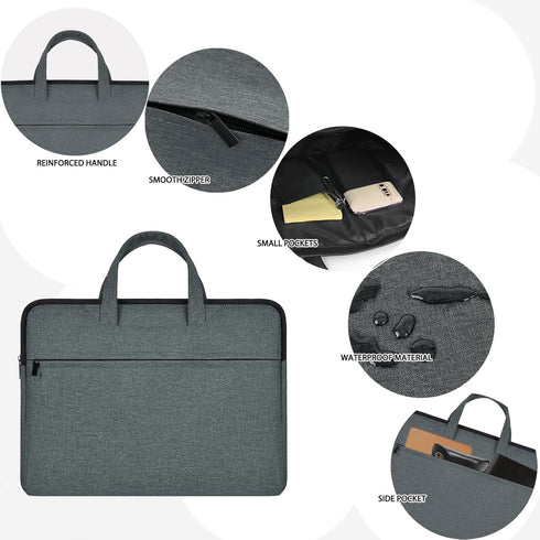 Laptop Bag, 15.6in Laptop Case, Waterproof Laptop Briefcase, Shockproof Laptop Sleeve with Handle for Laptop Document File Notary, Computer Bag Co...