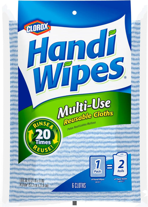 Handi Wipes Reusable Cloths, Extra Large 6 cloths...