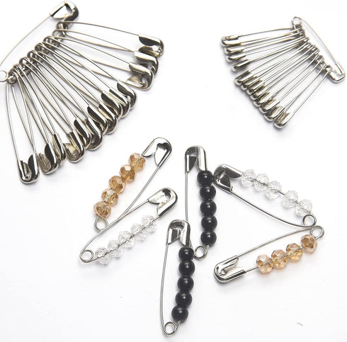 250 Pack Safety Pins by Luxurecourt, 4 Assorted Sizes of Durable, Silver Small and Large Safety Pins Bulk, Rust-Resistant Nickel Plated Steel, Sha...