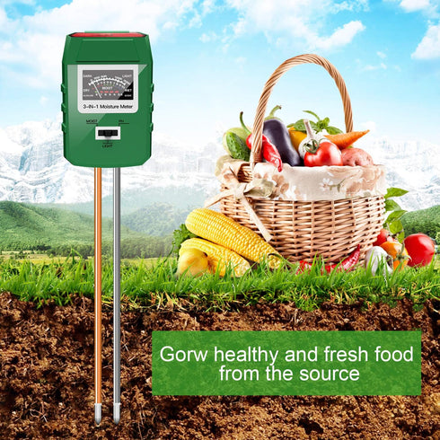 Kensizer Soil Tester, 3-in-1 Soil Moisture/Light/pH Meter, Gardening Lawn Farm Test Kit Tool, Digital Plant Probe, Water Hydrometer Sunlight Teste...