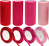 Valentine's Day Tulle Rolls Tulle Netting Rolls Tulle Fabric Mesh Ribbons for Valentine's Day Decoration Wedding DIY Supply (red, Rose, Peach, Pin...