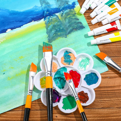 Paint Brush Acrylic Paint Brushes Angled Flat Art Paint Brush Set Small Artist Paint Brushes for Acrylic Craft, Watercolor, Oil, Gouache, Face Bod...