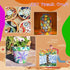 Mixed Color Petal Glass Mosaic Tiles, Water Drop Stained Mosaic Glass Pieces with Round Flat Glass Gems for Crafts...