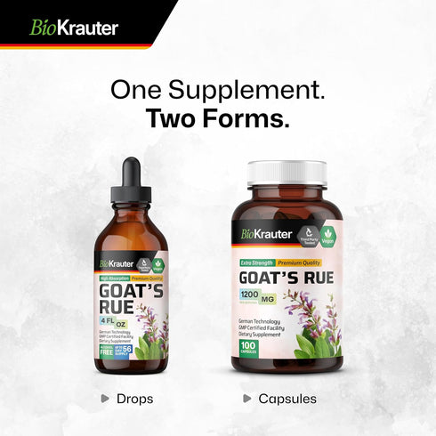 BIO KRAUTER Goats Rue Lactation Support Capsules 1200 mg - 100 Count - Goats Rue Capsules - Natural Breastfeeding Supplements...