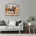Posterizer 1 pcs- Cowboy dressed in blue riding a brown horse-Art for Animal Lovers- Gift for Men Women Entrepreneur Teens-Decor for Home & Office...