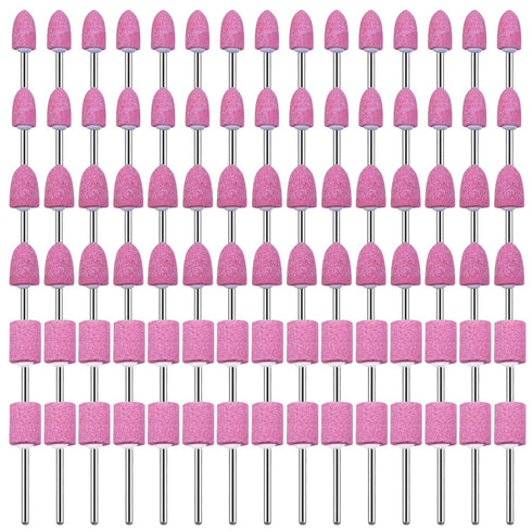 90 Pack Grinding Stone Set 1/8" Shank, Sanding Drill Bit for Rotary Tool Flap Wheel for Grinding, Polishing, Deburring Ferrous Metal (10mm Cylinde...