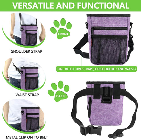 Dog Treat Pouches for Pet Training with Magnetic Closure Treat Pouches for Pet Training,Large Dog Treat Training Pouch and Dog Clicker,Training Tr...