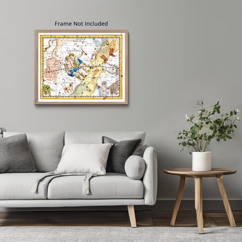 Posterizer 1 pcs-Johann Elert Bode Gemini-Antique Celestial Maps-Astrology & Zodiac Art-Astronomy & Celestial Art-Gift for Steampunk and Astrology...