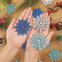 Whaline 45Pcs Winter Snowflake Hanging Ornament mas Glitter Blue Silver Pendant with String for Christmas Tree Winter Wonderland Holiday Party Dec...