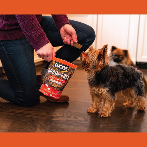 Evolve Grain Free Turkey, Pea, and Berry Jerky Bites Dog Treats...