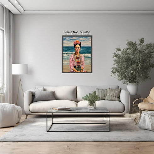 Posterizer 1 pcs- Frida Kahlo inspied art-unique fashion-Famous Figures Art Collection-Coastal & Nautical Art- Living Room Bedroom Decor- unframed...