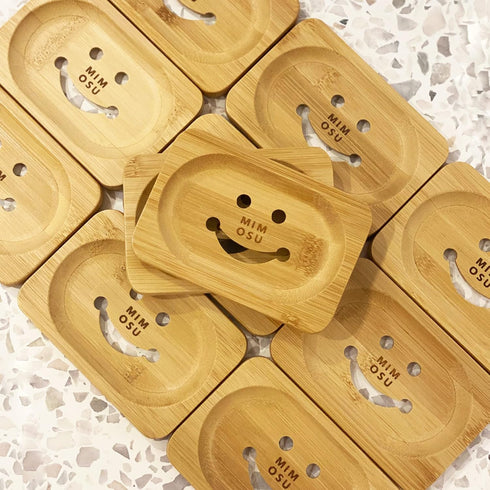 mimosu Bamboo Soap Dish with Drain - Wooden Holder for Shampoo Bars, Eco-Friendly Bathroom Tray, Zero Waste...