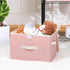 ANMINY Fabric Storage Bin with Lid Rose Print Storage Box Basket with PU Leather Handles Washable PP Plastic Board Decorative Foldable Lidded Shel...