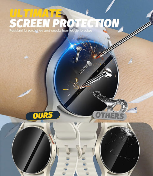 Orzero (3 Pack) Tempered Glass Watch Screen Protector for Samsung Galaxy Watch 7 40mm, with Auto Alignment Tool 9 Hardness High Definition Anti-Sc...