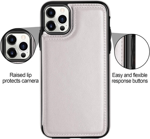 HianDier Wallet Case Compatible with iPhone 12 Pro MAX Case 5G 6.7-inch Slim Protective with Credit Card Slot Holder Flip Folio Soft PU Leather Ma...