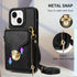 Compatible with iPhone 13 6.1 inch Wallet Case Crossbody Strap Leather Zipper Credit Card Holder Clasp Stand Cell Accessories Phone Cover for iPho...