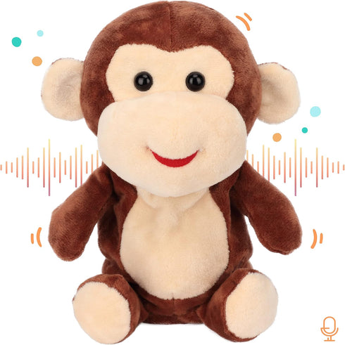 Easfan Talking Monkey Repeat What You Say Electric Nodding Plush Funny Interactive Speaking Toys Buddy Birthday Gifts for Kids Toddlers Brown,7’’...