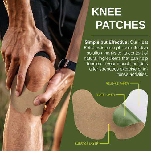 Knee Patches, Heat Patches for Bone on Bone, Wormwood Extract Knee, Back, Neck, Shoulder - Extra Strength Muscle Joint Product with Herbal Ingredi...