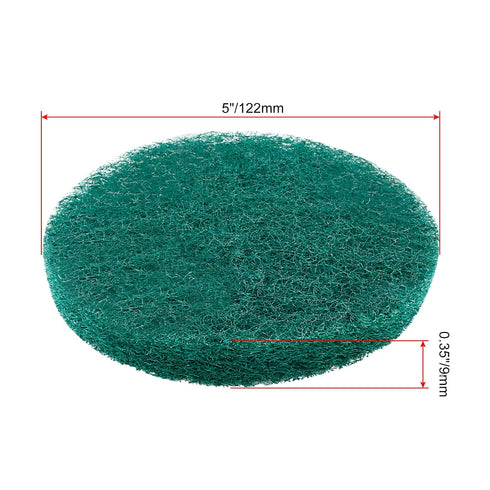 8 Pcs 5 Inch Round Scouring Pads Drill Scrubber Pads Hook and Loop Scuff Pads for Clean Polishing(Green)...