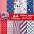 Morcheiong 30 Sheets 4th of July Pattern Paper Set A4 Size Decorative Paper Double-Sided Craft Origami Paper for Independence Day Scrapbooking Car...