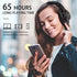 KVIDIO [Updated Bluetooth Headphones Over Ear, 65 Hours Playtime Wireless Headphones with Microphone,Foldable Lightweight Headset with Deep Bass,H...