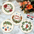 INFUNLY 4 Sets Christmas Embroidery Kits Cross Stitch Kits for Beginners with Instructions Embroidery Starter Kit for Adults 11.8x11.8in Elks Embr...
