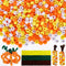 Whaline 1000Pcs Fall Pony Beads with 100Pcs Chenille Stems Pipe Cleaners 3 Colors Autumn Craft Beads Plastic Beads for DIY Craft Necklace Bracelet...