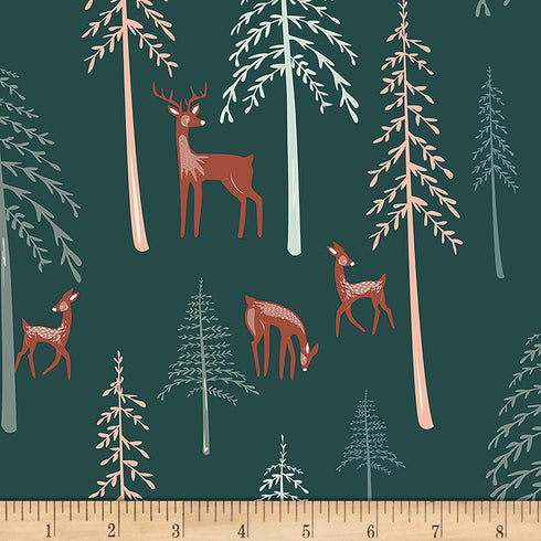 Art Gallery Fabrics Art Gallery Campsite Among The Pines Fabric, Dark Green...