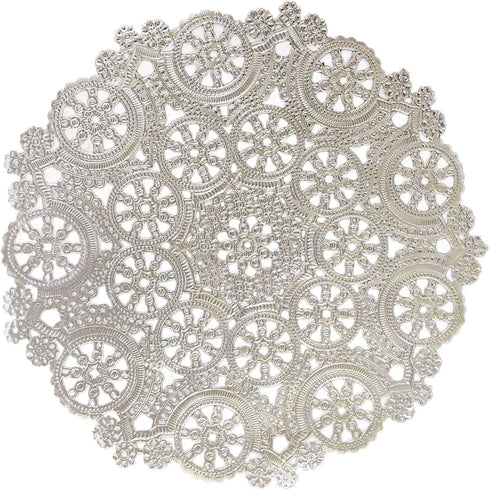 Royal Lace Fine Quality Paper Products, Medallion Lace Round Paper Doilies, 10-Inch, Silver, Pack of 8...