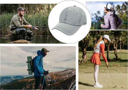 ZLYC Quick Dry Baseball Cap for Women Men Unstructured Sports Golf Tennis Hat...