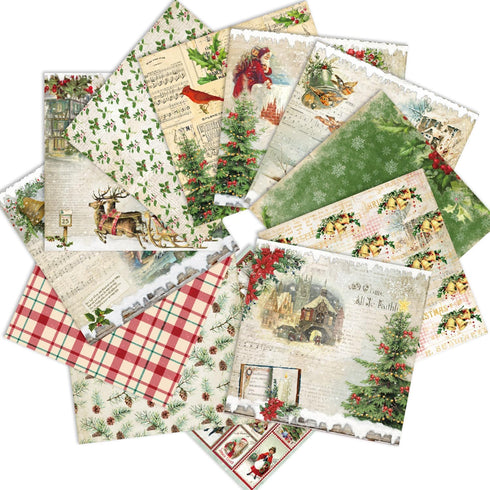 Christmas Scrapbook Paper Pad Christmas Origami Paper 6X6 -24 Sheets Christmas Single-Sided Journal Decorative Paper for Holiday Cardmaking DIY Or...