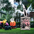 Halloween Boo Pumpkin Patch Small Decorative Garden Flag, Crow Pink Gourd Black White Stripes Yard Lawn Outside Decor, Fall Ghost Holiday Farmhous...