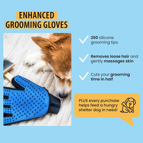 Dog for Dog Grooming Gloves for Dogs - Dog Washing Gloves for Gentle Deshedding | Pet Hair Remover and Dog Glove Brush for Shedding & Massage of L...