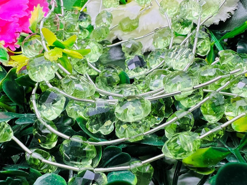 1 Strand Prehnite Quartz 10 Piece Beads Size 10mm Flower Shape Cut Carved Faceted Beads for Jewellery Making, Beading & Craft Supplies Flower_06...