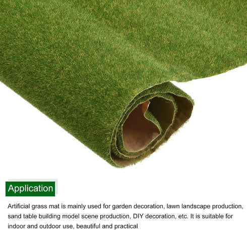 MECCANIXITY Artificial Model Grass Mat 19.7" x 19.7" Lawn Green Realistic Fake Turf for Garden Lawn Decoration Model...