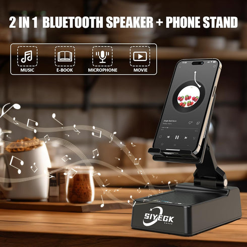 Birthday Gifts for Men Dad Husband Son, Phone Stand with Bluetooth Speaker Wireless, Mens/Women Gifts for Mother/Fathers' Day Anniversary Valentin...