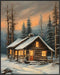 Posterizer 1 pcs-old farm house in snowy winter nature-in oil painting style-18-Landscape & Nature Art-Living Room Bedroom Decor- unframed wall ar...