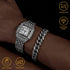 Halukakah Men's Diamond Watch - HORIZON - Iced Out 18K Real Gold/Rose Gold/Platinum White Gold Plated 33MM Width Square Dial Quartz Wristband 8",C...