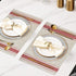 DACHUI Placemats Set of 4, Soft & Elegant Woven Vinyl Place Mats, Water Resistant, Heat Resistant, Washable, Durable Table Mats (Red Stripes)...