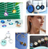 UNICRAFTALE About 60pcs Stainless Steel Bezel Trays Flat Round Pendant Trays Bezel with Glass Cabochon Pendant Trays Kit with Jump Rings for DIY J...